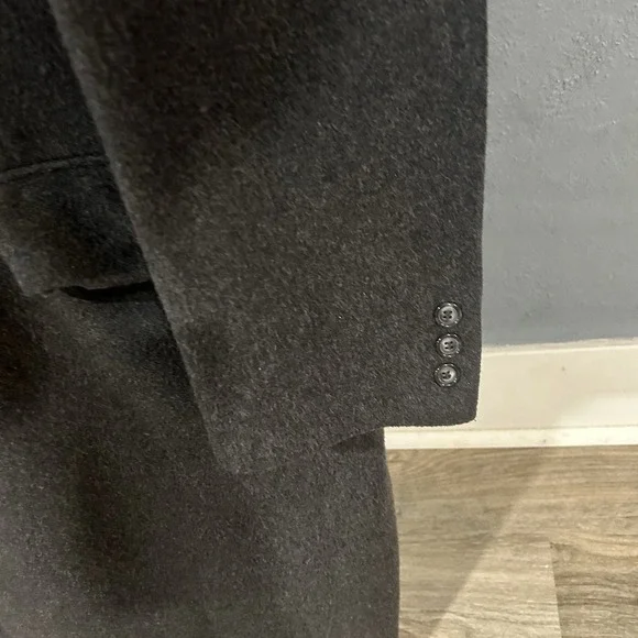 Vintage Overcoat Great Britain Wool Cashmere Mens Gray Size 402R